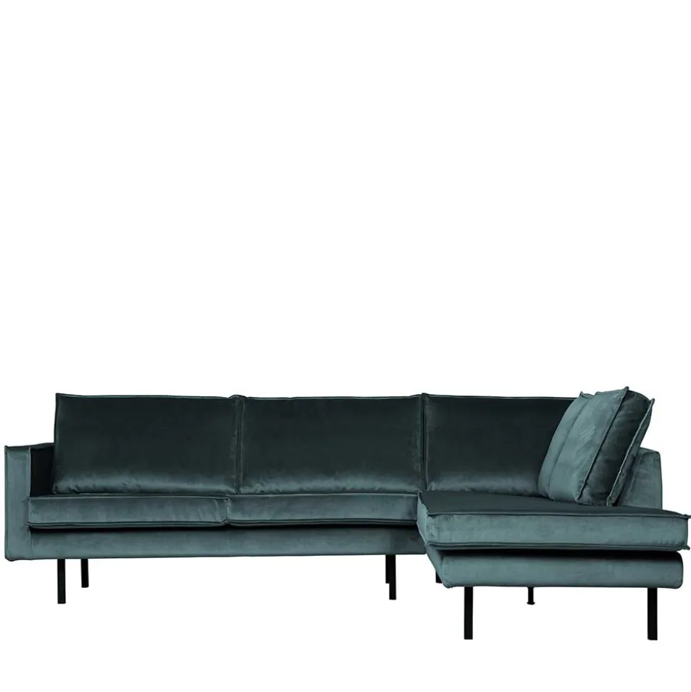 Wohnzimmercouch L-Design in Petrol Blau - Fledos