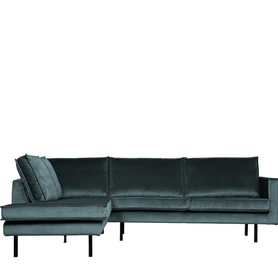 Wohnzimmercouch L-Design in Petrol Blau - Fledos