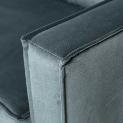 Wohnzimmercouch L-Design in Petrol Blau - Fledos