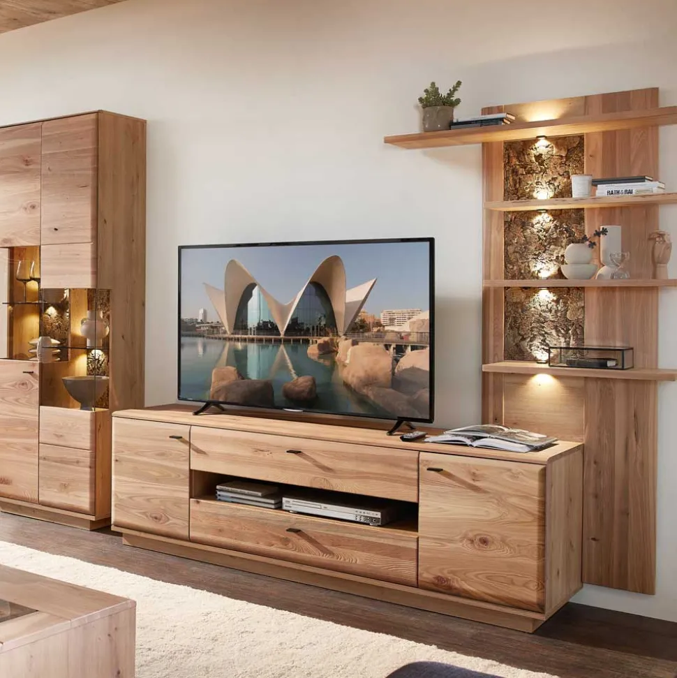 Wohnzimmereinrichtung Wohnwand Set - Cassna (dreiteilig)