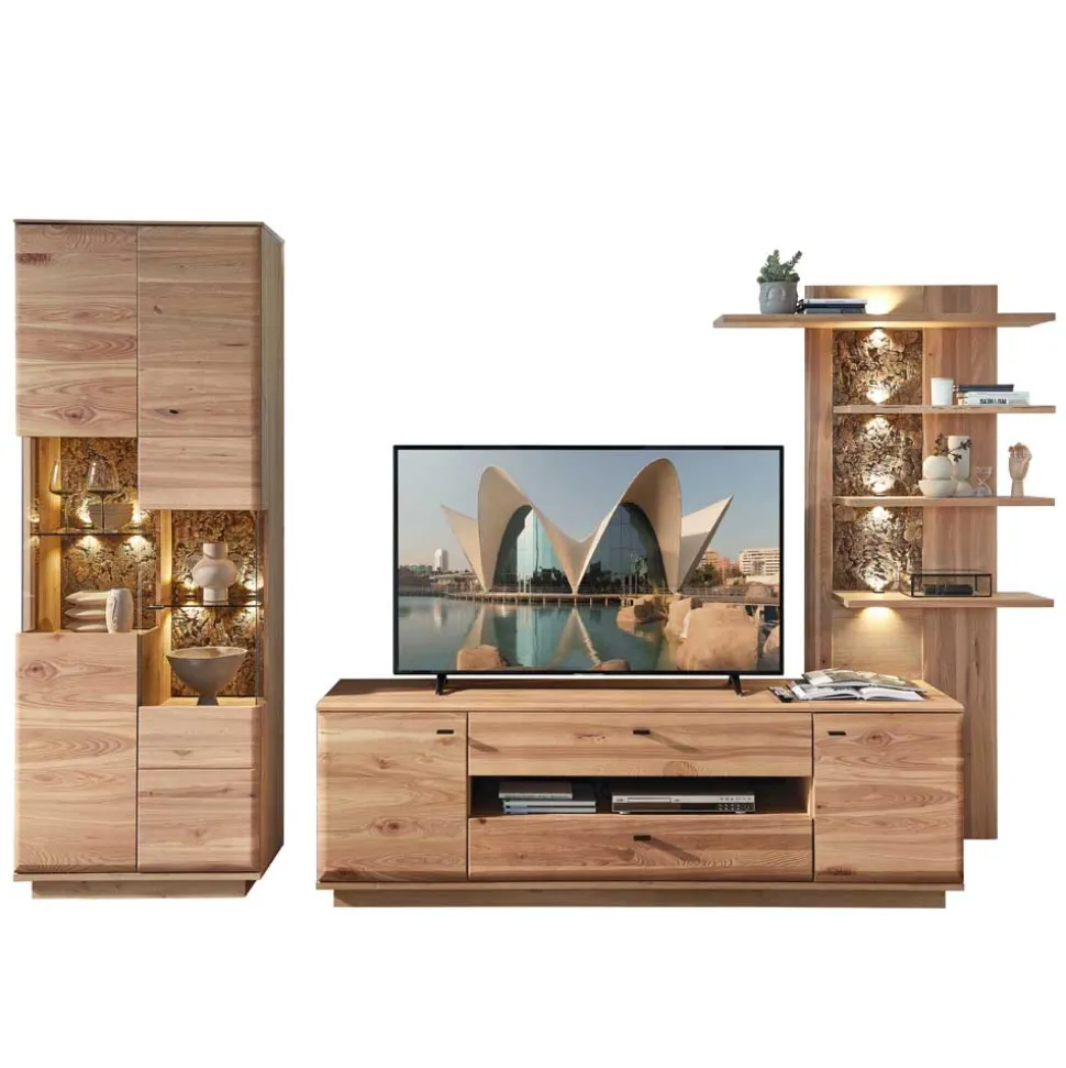 Wohnzimmereinrichtung Wohnwand Set - Cassna (dreiteilig)