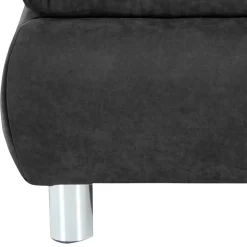Wohnzimmerhocker in Anthrazit mit Chrom - Venezia