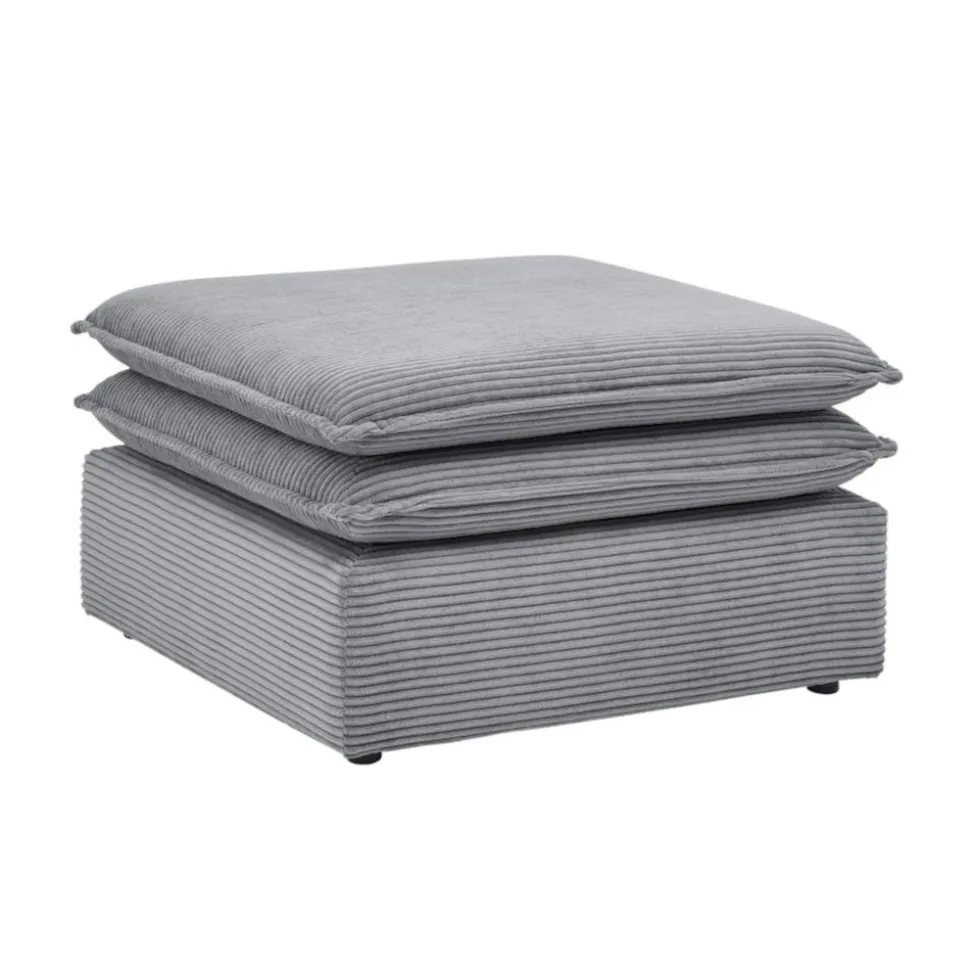 Wohnzimmerhocker in Anthrazit Breitcord - Ruffos