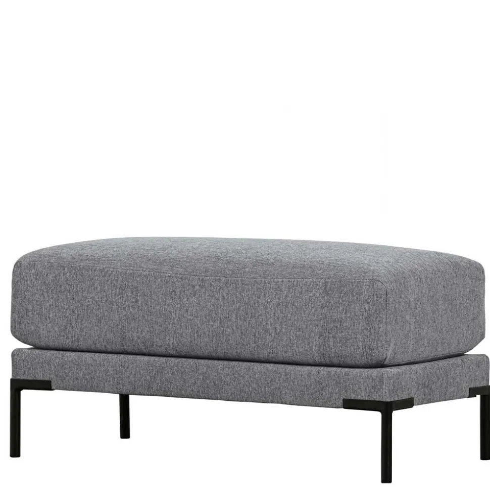 Wohnzimmerhocker in Jeansblau Chenille - Imonas