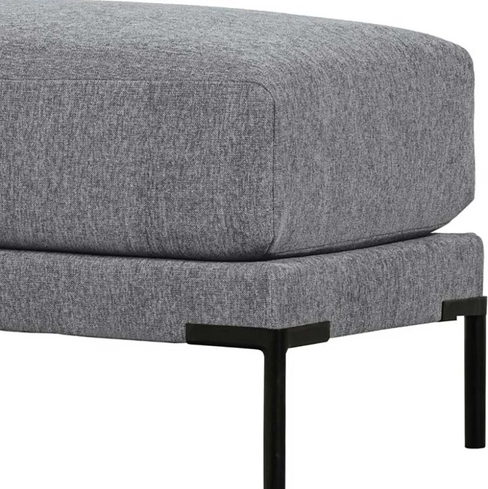 Wohnzimmerhocker in Jeansblau Chenille - Imonas