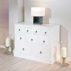 Wohnzimmermöbel Set Rosanna in Weiß (vierteilig)