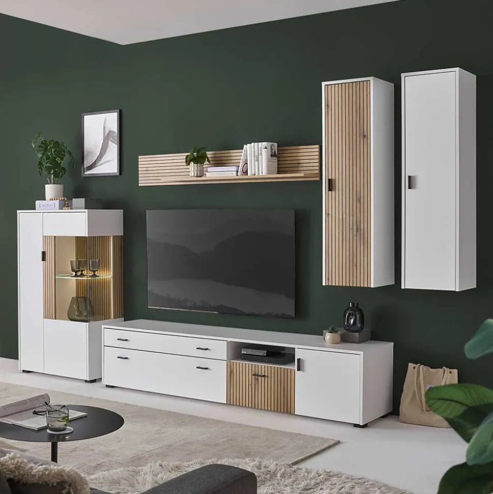 Wohnzimmermöbel Set zweifarbig - Nenaloro (fünfteilig)
