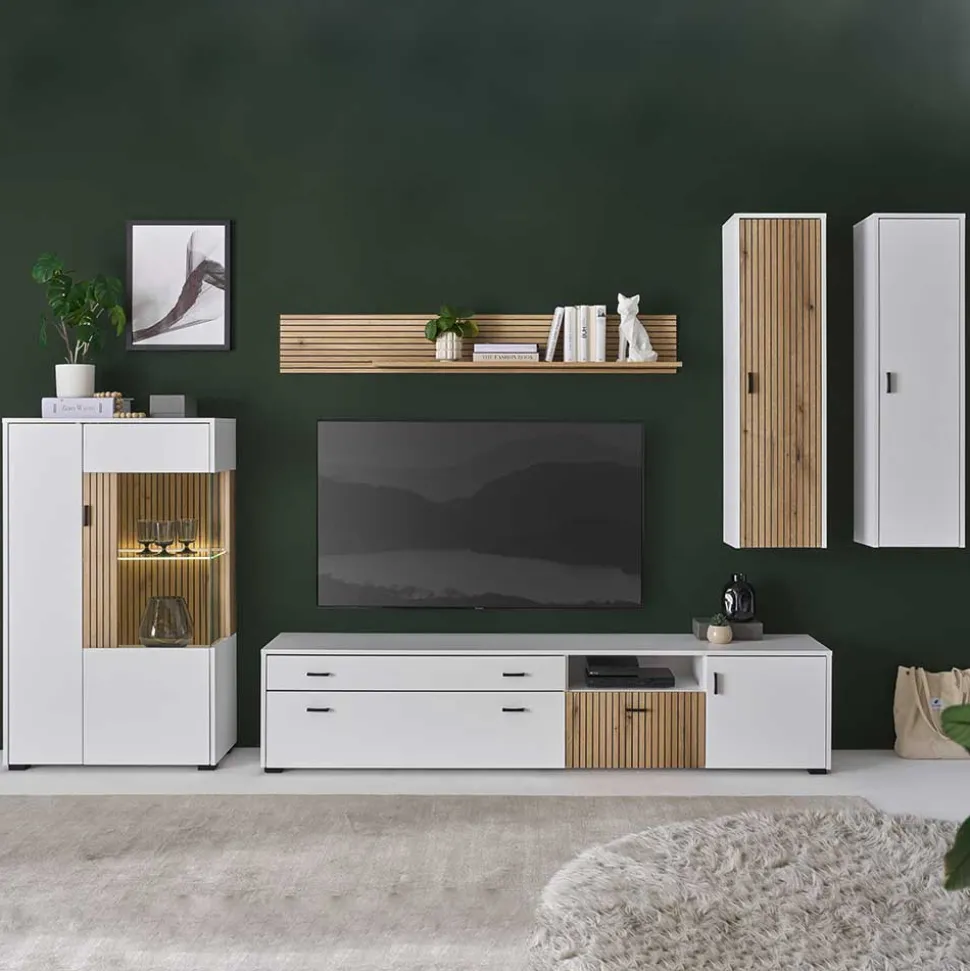 Wohnzimmermöbel Set zweifarbig - Nenaloro (fünfteilig)