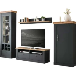 Wohnzimmermöbel TV Anbauwand Set - Lionel (vierteilig)