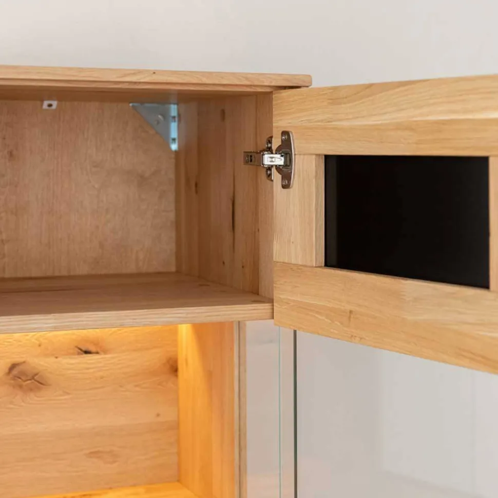 Wohnzimmerschrank aus Eiche und Glas - Masicuri