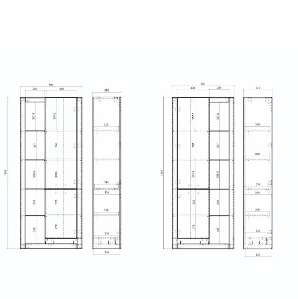 Wohnzimmerschrank Duo modern - Adejano (zweiteilig)