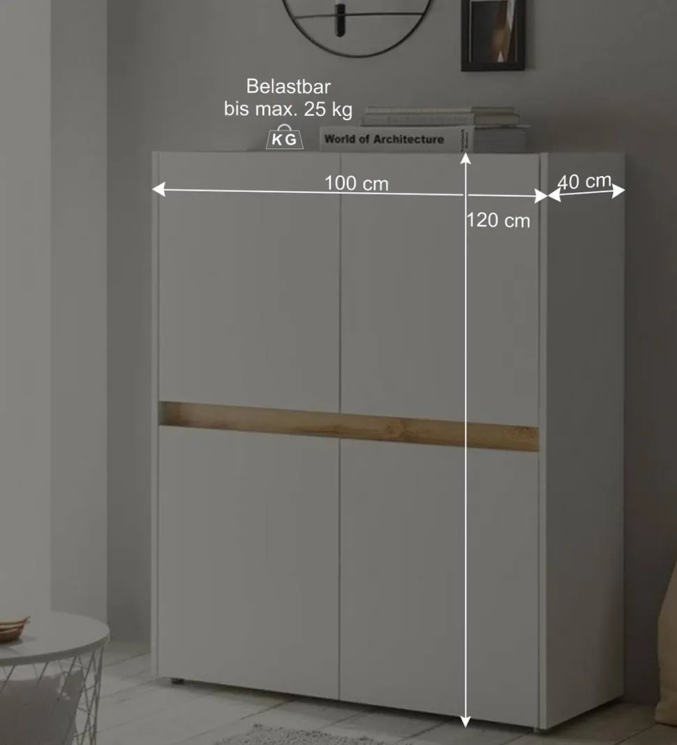 Wohnzimmerschrank Highboard 4-türig - Nonessia