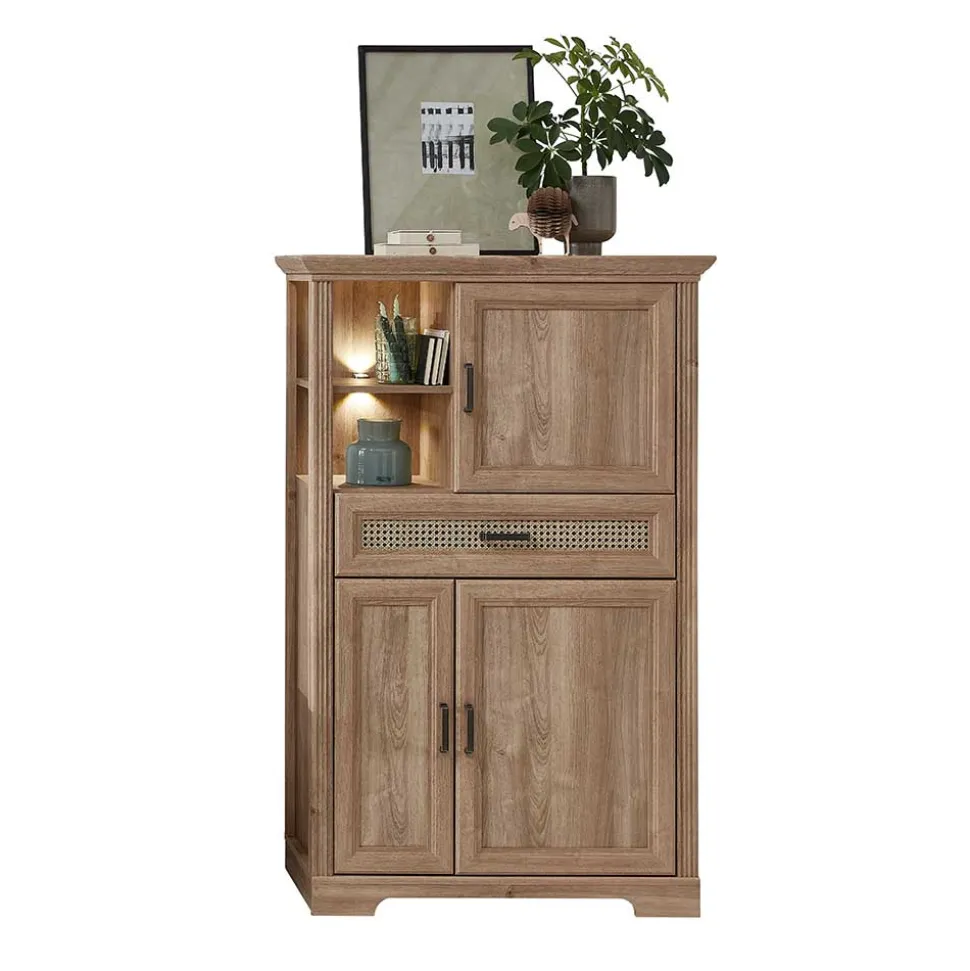 Wohnzimmerschrank in Eiche Optik mit LED - Barack