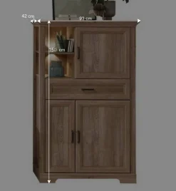 Wohnzimmerschrank in Eiche Optik mit LED - Barack