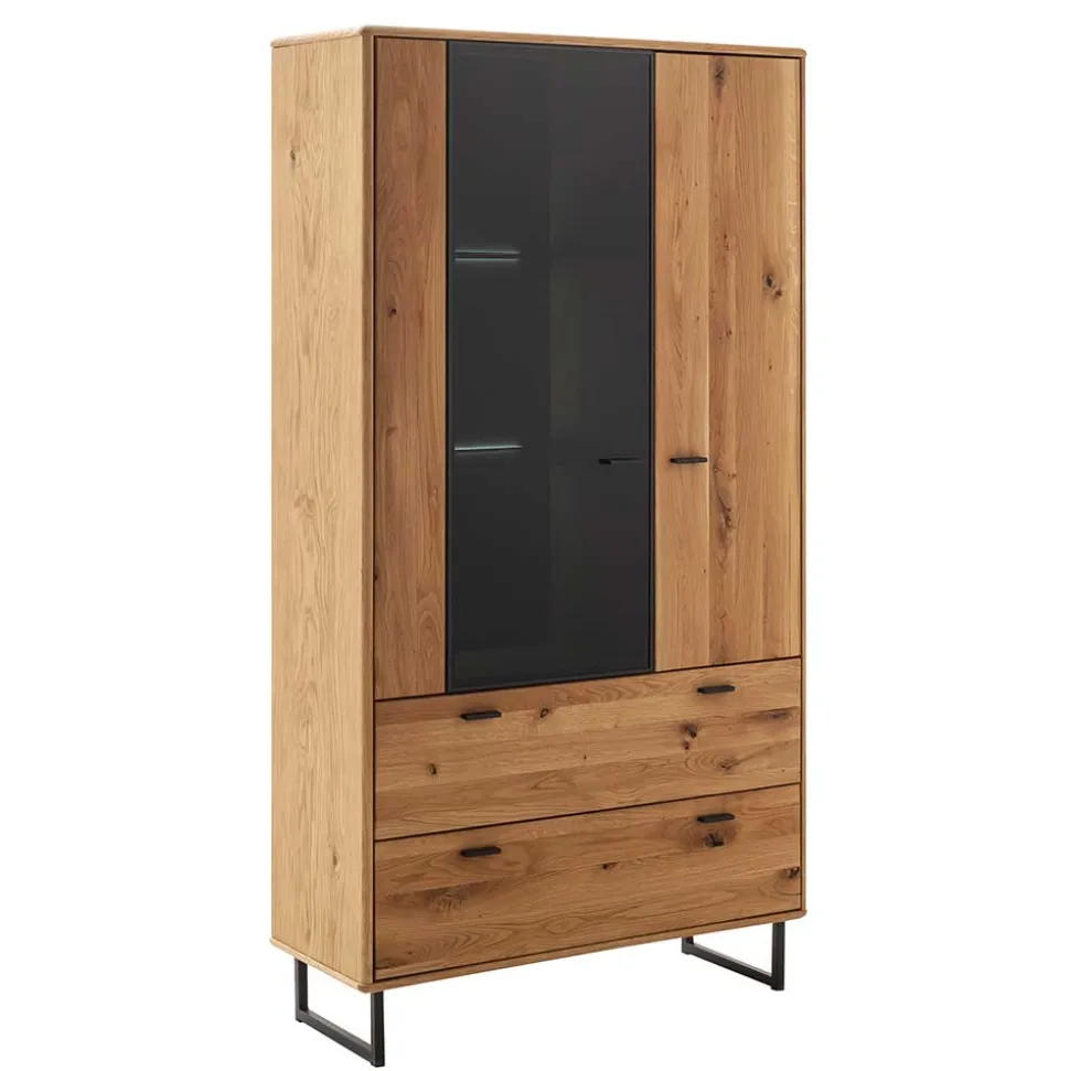 Wohnzimmerschrank mit Glas Einsatz - 100x186x38 - Flacona
