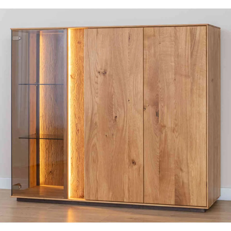 Wohnzimmerschrank mit Glas und LED Licht - Cocondar