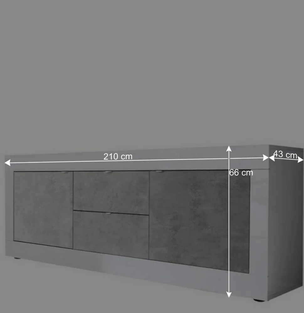 Wohnzimmerschränke in Beton Optik - Narandu (zweiteilig)