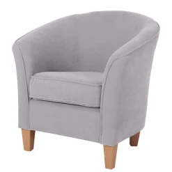 Wohnzimmersessel aus Velours Silbergrau - Bekunion