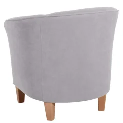 Wohnzimmersessel aus Velours Silbergrau - Bekunion