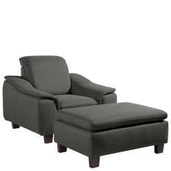 Wohnzimmersessel in Anthrazit und Nussbaum - Classimo