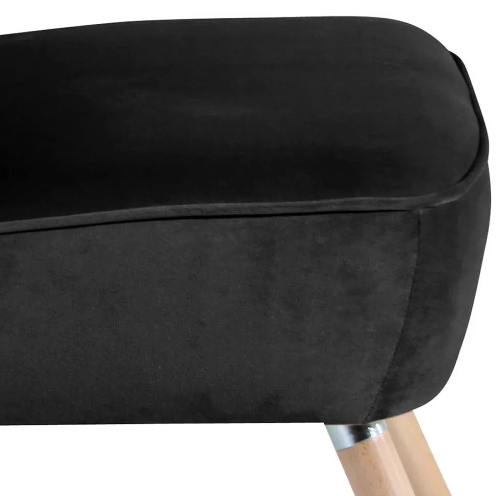 Wohnzimmersessel in Schwarz Samtvelours - Vulias