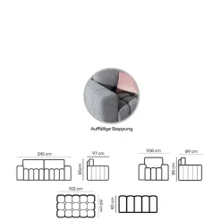 Wohnzimmersofa mit Bettfunktion in Hellbraun - Coisma