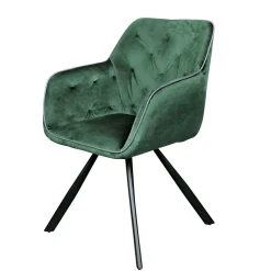 Wohnzimmerstuhl mit Armlehnen in Grün Samt - Relindo