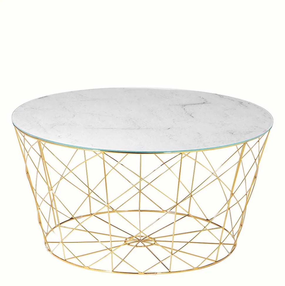 Wohnzimmertisch in Marmoroptik & Gold - Tocachy