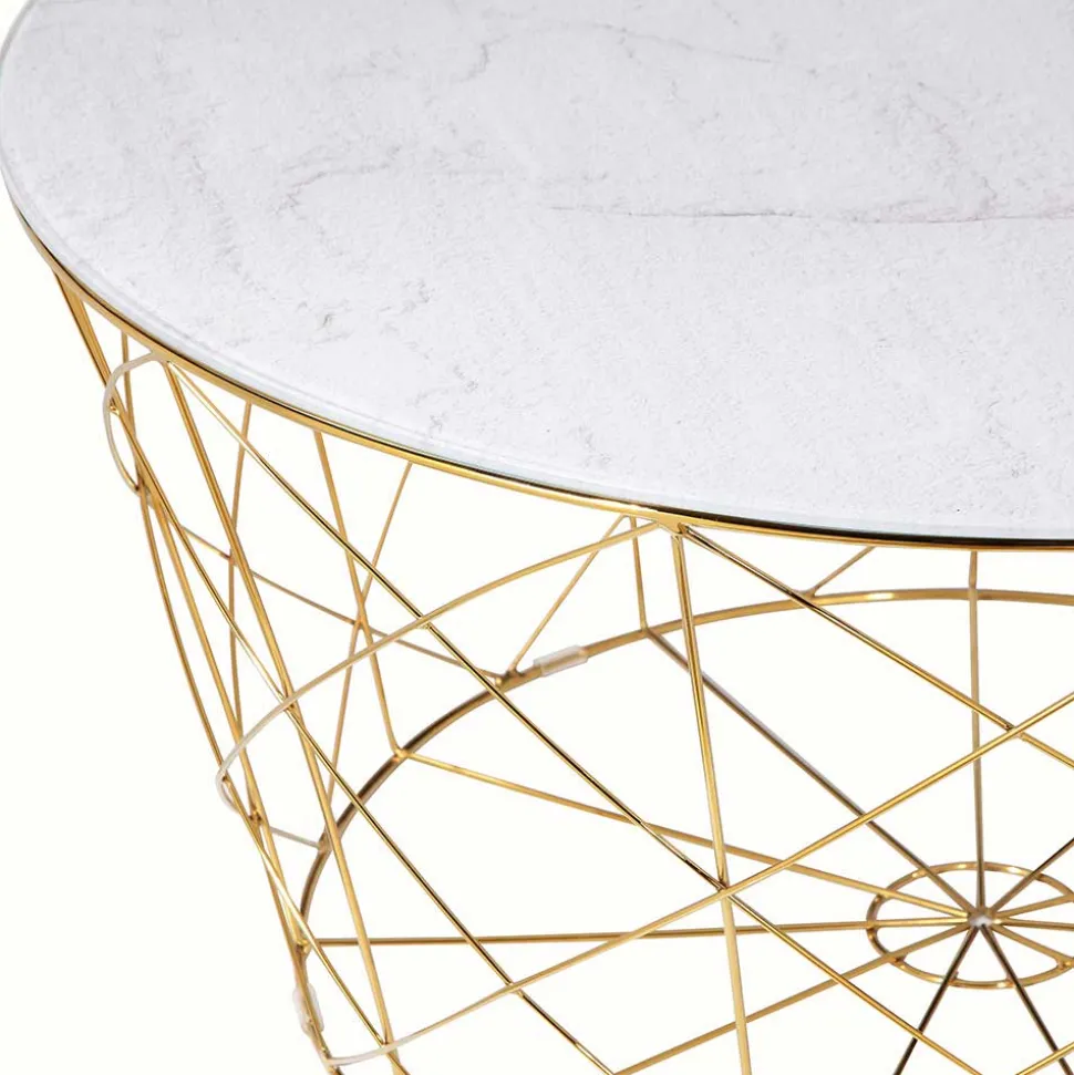 Wohnzimmertisch in Marmoroptik & Gold - Tocachy