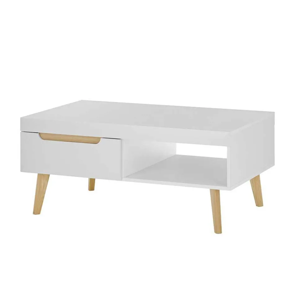 Wohnzimmertisch in Weiß und Eiche - Ginko