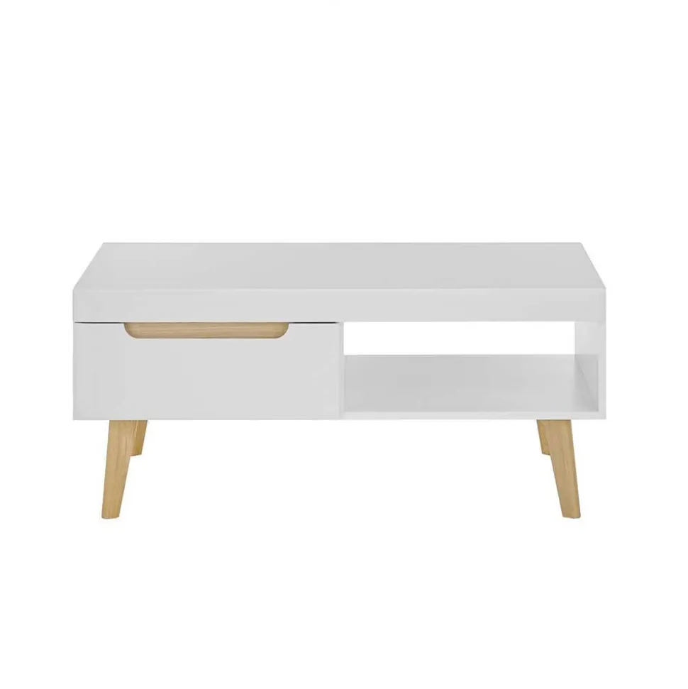 Wohnzimmertisch in Weiß und Eiche - Ginko