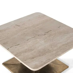 Wohnzimmertisch mit hellgrauer Marmorplatte - Cimbaly