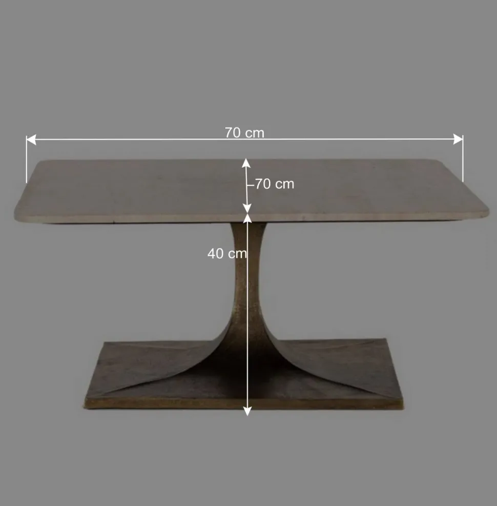 Wohnzimmertisch mit hellgrauer Marmorplatte - Cimbaly