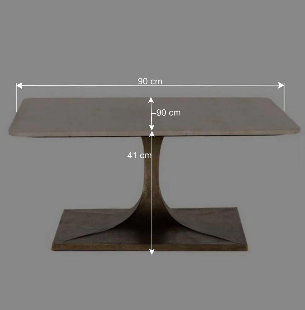 Wohnzimmertisch mit hellgrauer Marmorplatte - Cimbaly