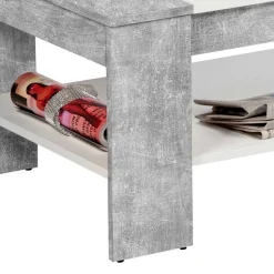 Wohnzimmertisch mit Schublade & Ablage in Beton NB - Cadylica