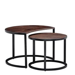 Wohnzimmertisch Zweisatz in Dunkelbraun - Lucan (zweiteilig)