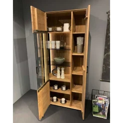 Wohnzimmervitrine aus Asteiche Massivholz - Clenza