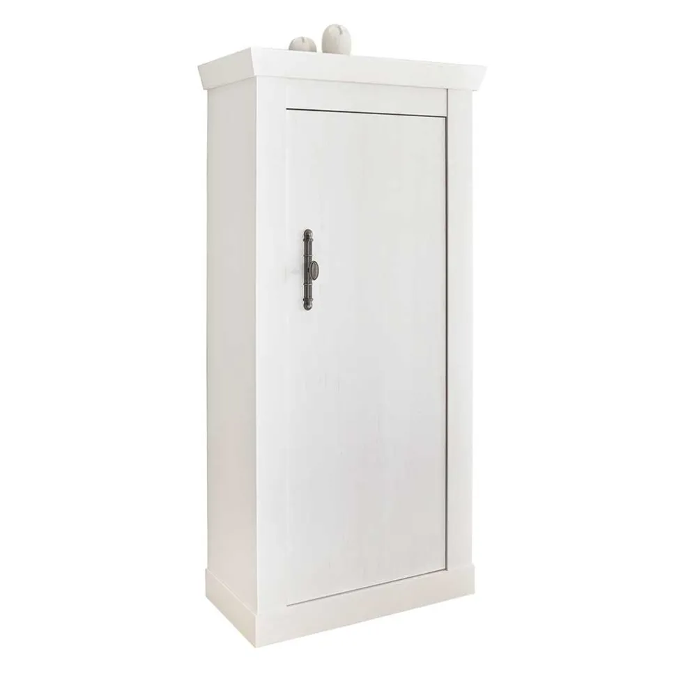 Wohnzimmerwohnwand in weißer Holzoptik Pinie - Liancos (vierteilig)