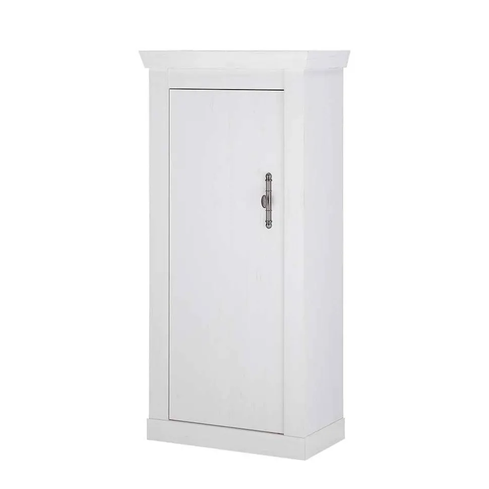 Wohnzimmerwohnwand in weißer Holzoptik Pinie - Liancos (vierteilig)