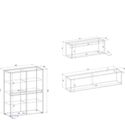 Wohnzimmer-Wohnwand Möbelset - Ahilav (dreiteilig)