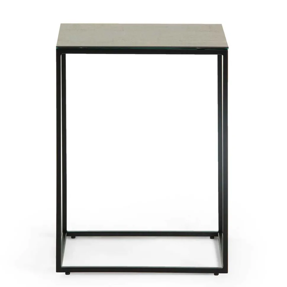 45x30 Beistelltisch mit Keramikplatte in Braun - Opium