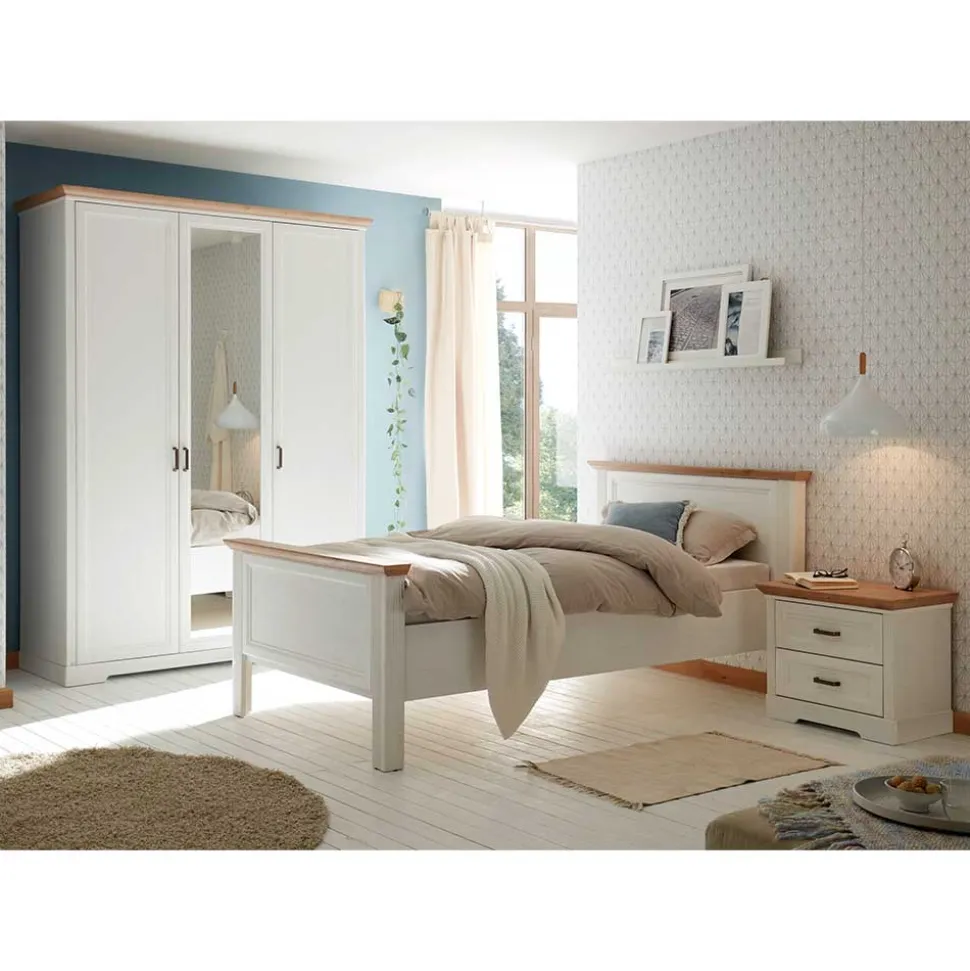 140x200 Bett & Nachtkommode & Schrank - Maggio (dreiteilig)