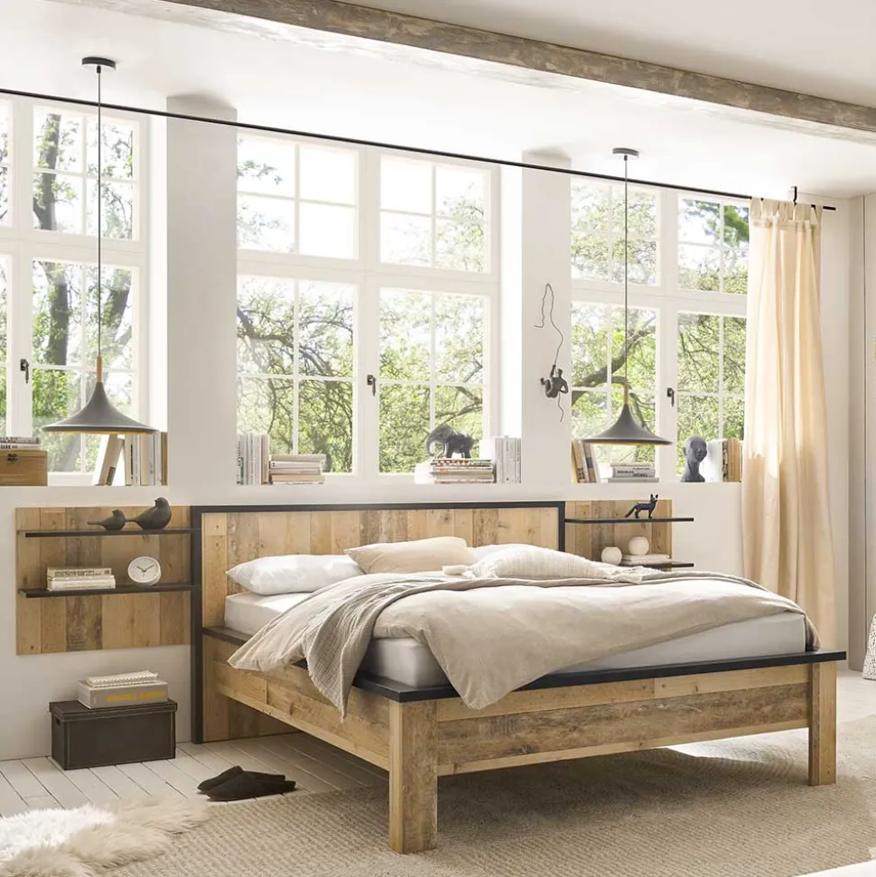 140x200 Bett & Nachttisch Paneele - Naiavio (dreiteilig)