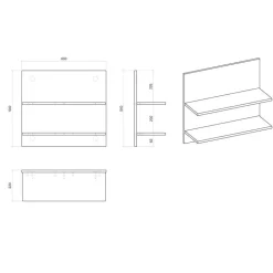 140x200 Bett & Nachttisch Paneele - Naiavio (dreiteilig)