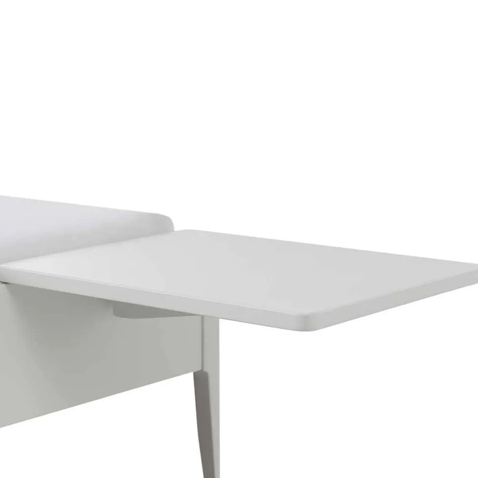 140x200 Bett in Weiß aus Buche & Kunstleder - Shian