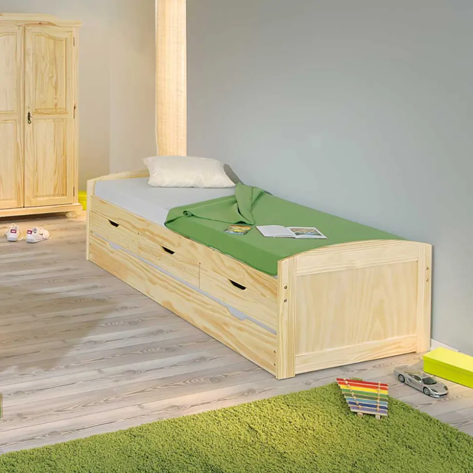 90x200 Bett mit Ausziehbett & Schubladen - Alejandro