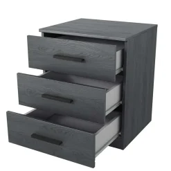 140x200 Bett mit Stauraum in Eiche Grau - Carika