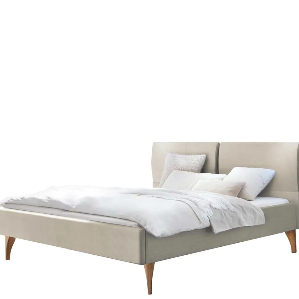 140x200 Bettgestell gepolstert in Beige - Duarto