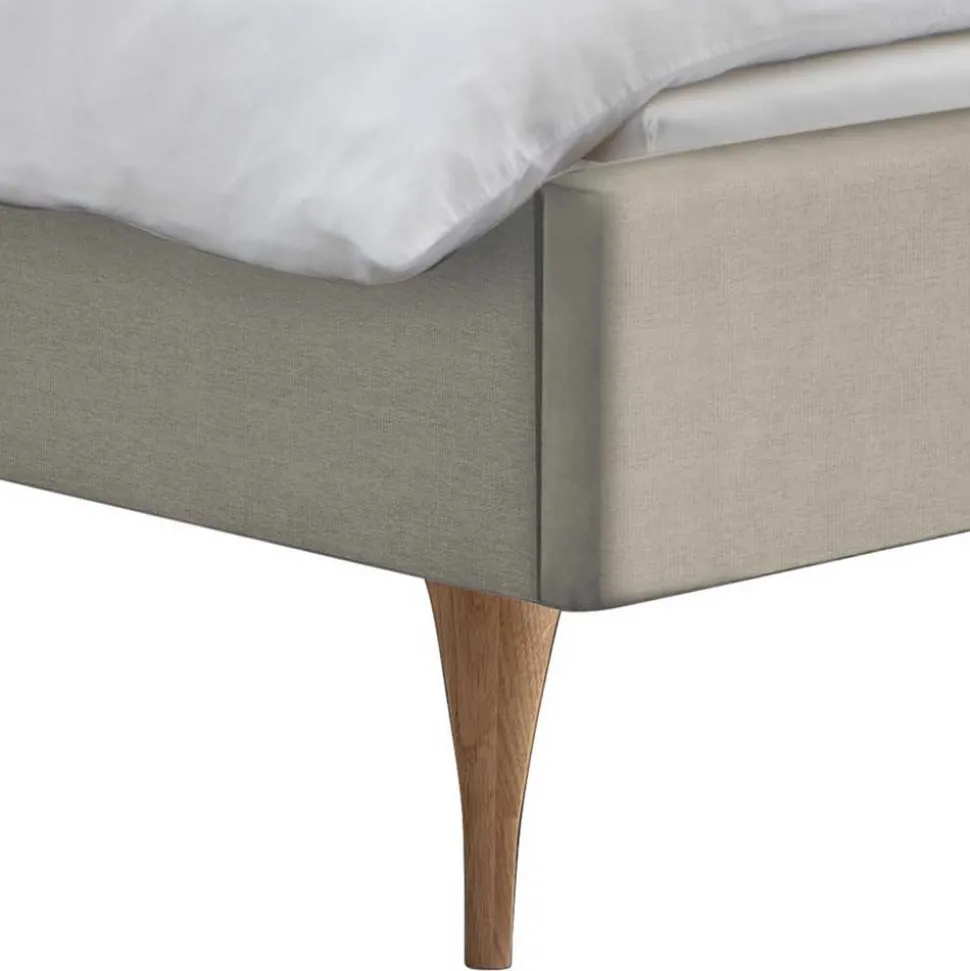 140x200 Bettgestell gepolstert in Beige - Duarto