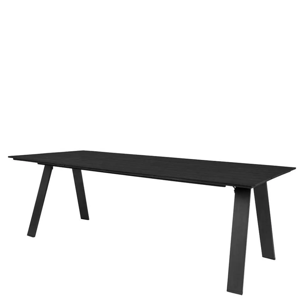 220x100 cm Designer Gartentisch in Schwarz - Lavagna